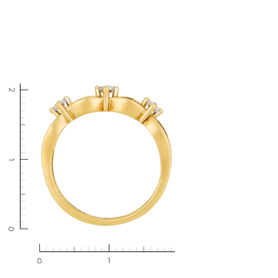 Кольцо из желтого золота 750 пробы c 3 бриллиантами, Л29125345 за 42800