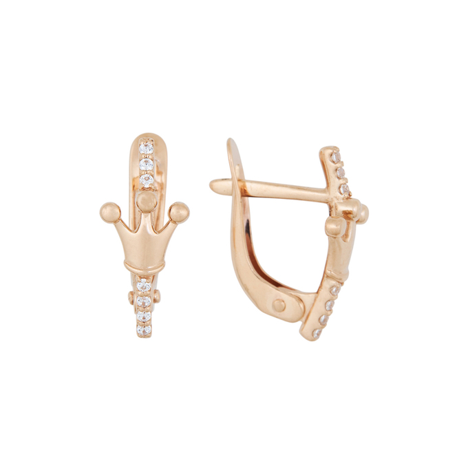 Серьги из золота 585 пробы c фианитами, Л 6900 3562 за 14560