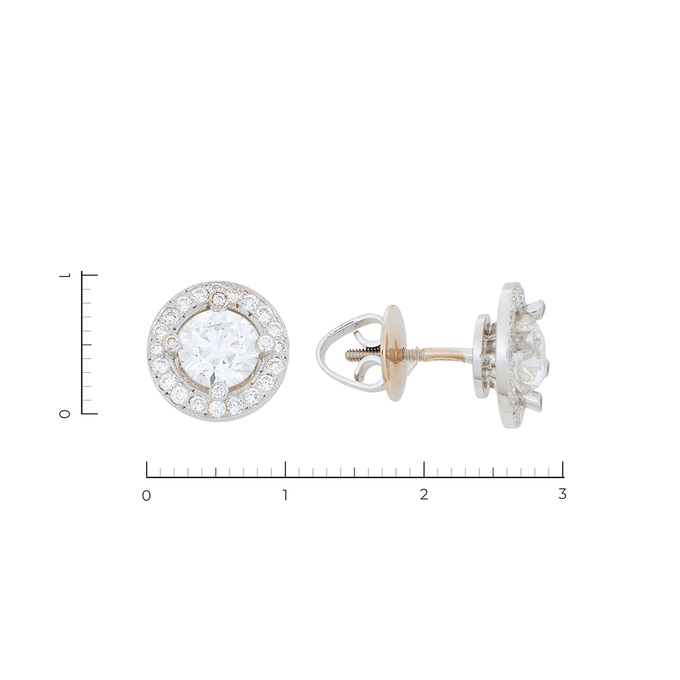 Серьги из золота 585 пробы c бриллиантами