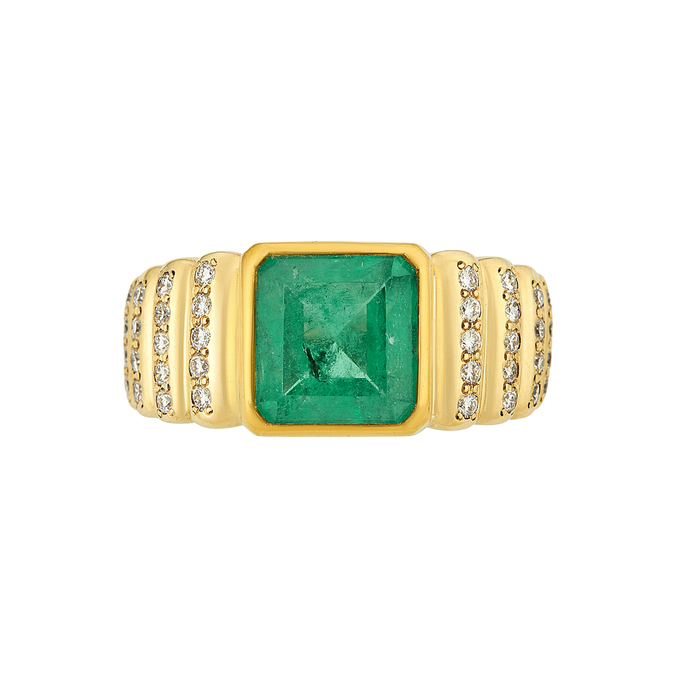 Кольцо из золота 585 пробы c изумрудом и бриллиантами, Л 2811 9472 за 254000