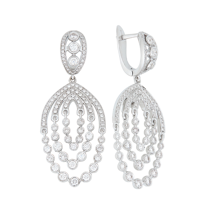 Серьги из золота 585 пробы c бриллиантами