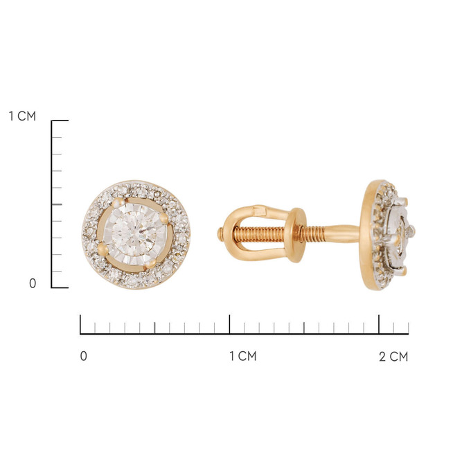 Серьги из золота 585 пробы c бриллиантами, Л 6202 1198 за 34720