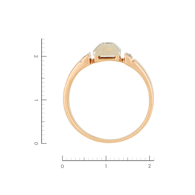 Кольцо из комбинированного золота 585 пробы c 9 бриллиантами, Л 7302 3827 за 38430