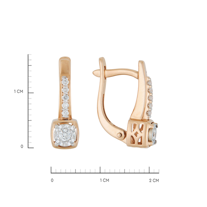 Серьги из золота 585 пробы c бриллиантами, Л 2912 8787 за 30800