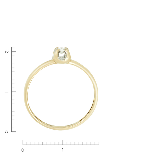 Кольцо из желтого золота 585 пробы c 1 бриллиантом, Л33089392 за 10430