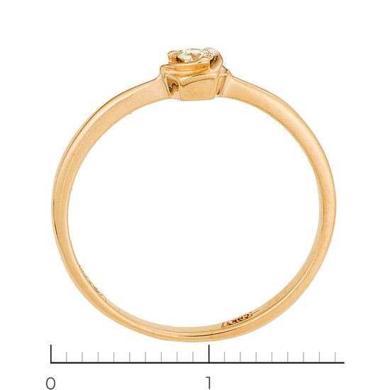 Кольцо из красного золота 585 пробы c 1 бриллиантом, Л62013482 за 7630