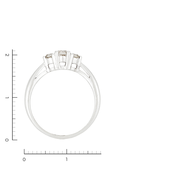 Кольцо из белого золота 585 пробы c 3 бриллиантами, Л 2810 1260 за 31920