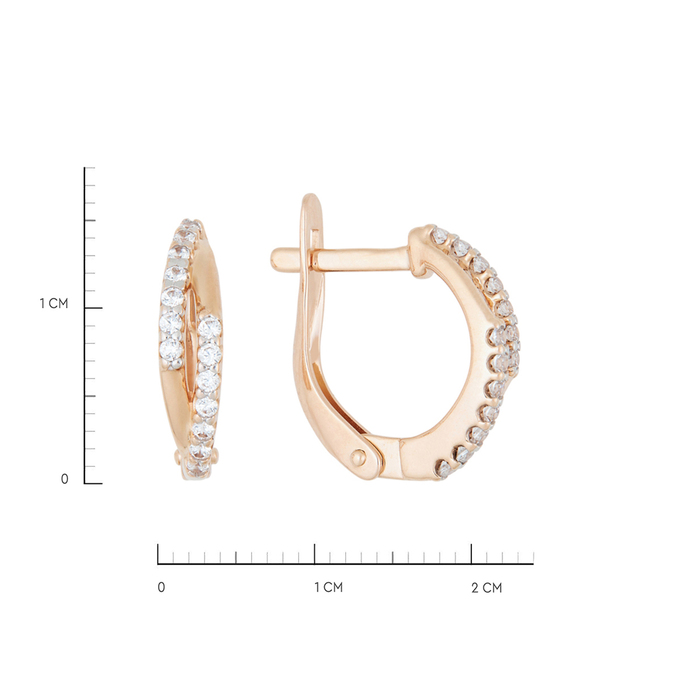 Серьги из золота 585 пробы c фианитами, Л 7302 9338 за 21760