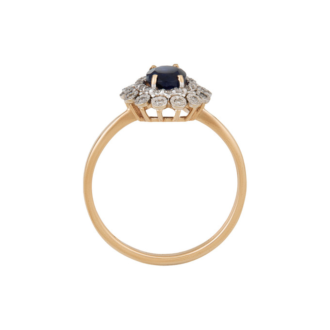 Кольцо из золота 585 пробы c сапфиром и бриллиантами, Л 6002 5525 за 55900