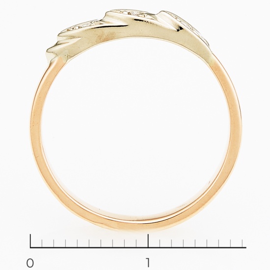 Кольцо из комбинированного золота 585 пробы c 3 бриллиантами, Л37053521 за 10500