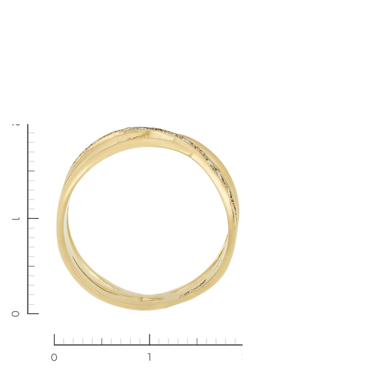 Кольцо из желтого золота 750 пробы c 15 бриллиантами, Л23158060 за 23160