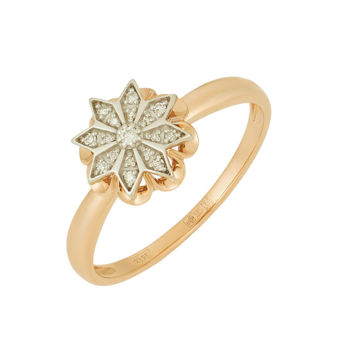 Кольцо из золота 585 пробы c бриллиантами