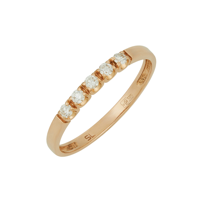 Кольцо из золота 585 пробы c бриллиантами