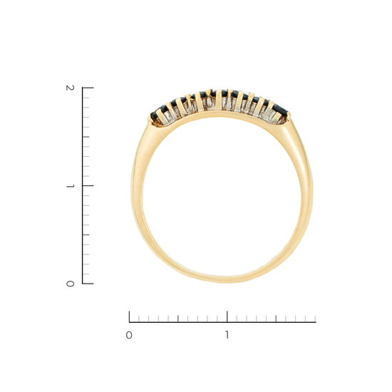 Кольцо из комбинированного золота 585 пробы c 7 сапфирами, Л19109761 за 12950