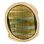 Кольцо из желтого золота 585 пробы c камнями синтетическими и 1 празиолитом Л28086702 фото 2