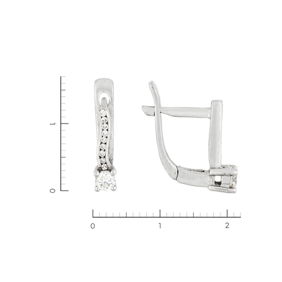 Серьги из белого золота 750 пробы c 20 бриллиантами, Л41066344 за 40530