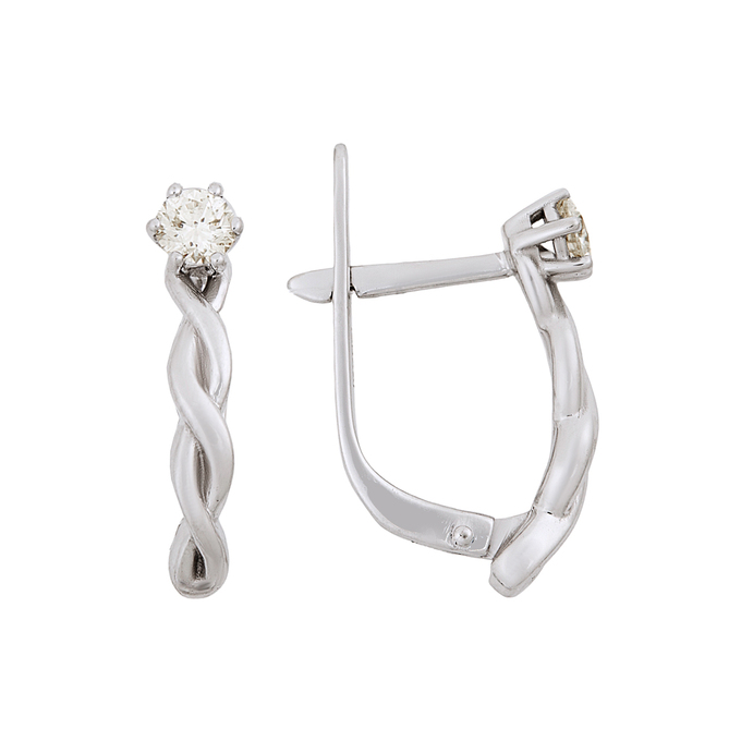 Серьги из золота 585 пробы c бриллиантами