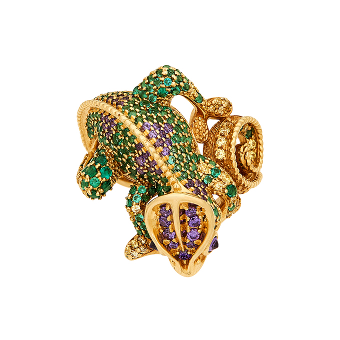 Кольцо из золота 585 пробы c синтетическими камнями, Л 1811 8866 за 122000