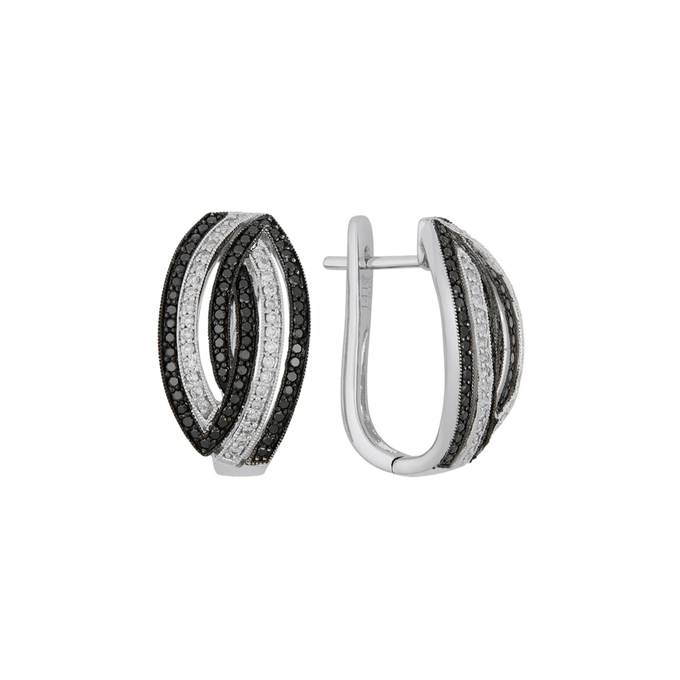 Серьги из золота 585 пробы c бриллиантами