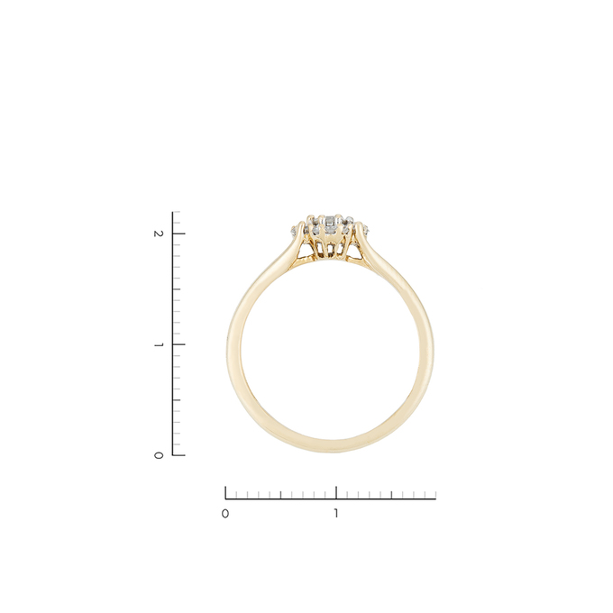 Кольцо из золота 585 пробы c 17 бриллиантами