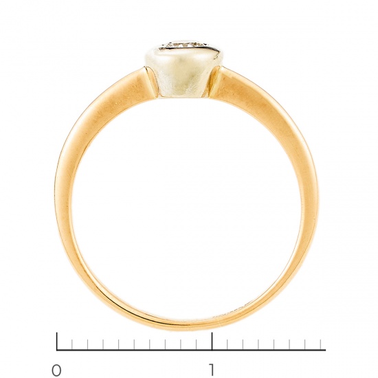 Кольцо из комбинированного золота 585 пробы c 1 бриллиантом, Л54049139 за 7950