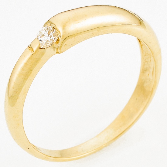 Кольцо из желтого золота 585 пробы c 1 бриллиантом, Л45065875 за 15300