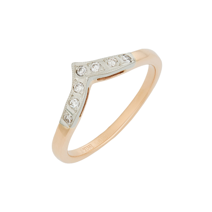 Кольцо из золота 585 пробы c бриллиантами