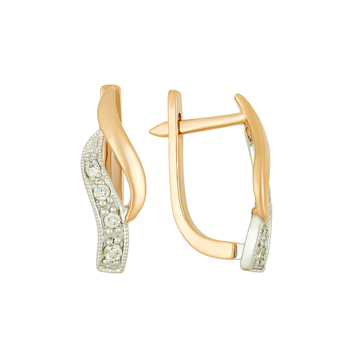 Серьги из золота 585 пробы c бриллиантами