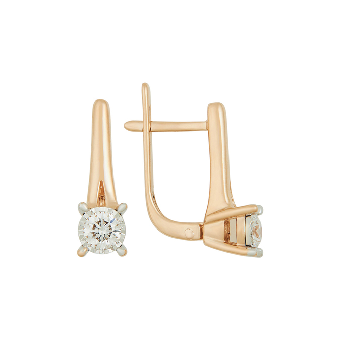 Серьги из золота 585 пробы c бриллиантами