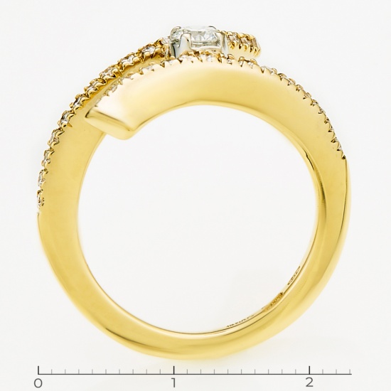 Кольцо из желтого золота 750 пробы c 33 бриллиантами, Л36055654 за 98000