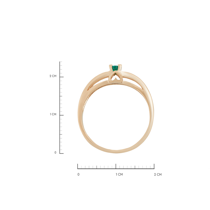 Кольцо из золота 585 пробы c изумрудом, Л 2010 9099 за 30000