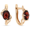 Серьги из золота 585 пробы c 2 гранатами