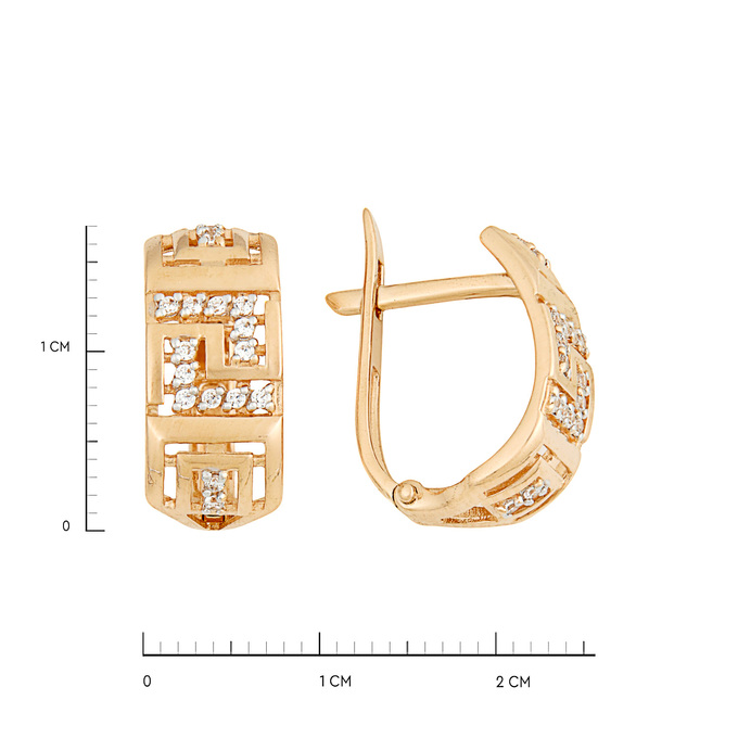 Серьги из золота 585 пробы с фианитами, Ц О007 2913 за 27700