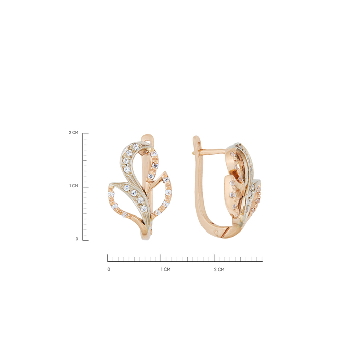 Серьги из золота 585 пробы c фианитами, Л 3506 7022 за 39040