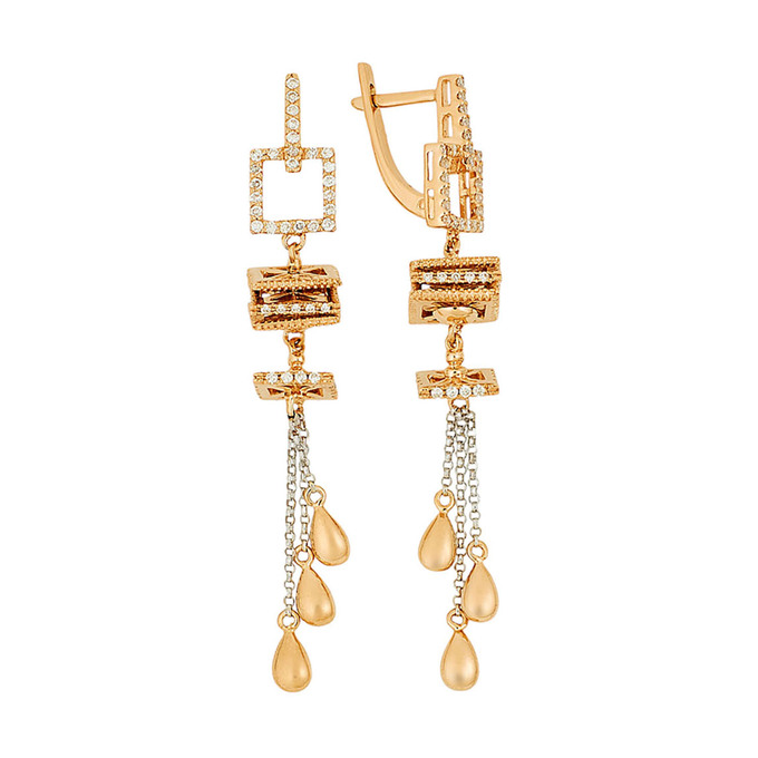 Серьги из золота 585 пробы c бриллиантами