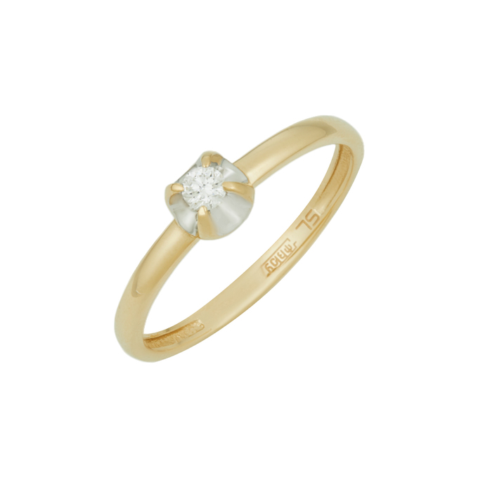 Кольцо из золота 585 пробы c бриллиантом, Л 0808 7884 за 17200