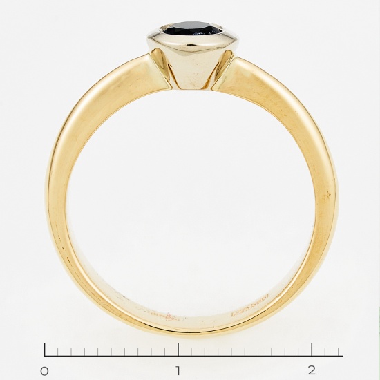 Кольцо из комбинированного золота 585 пробы c 1 камнем синтетическим, Л30126756 за 16080