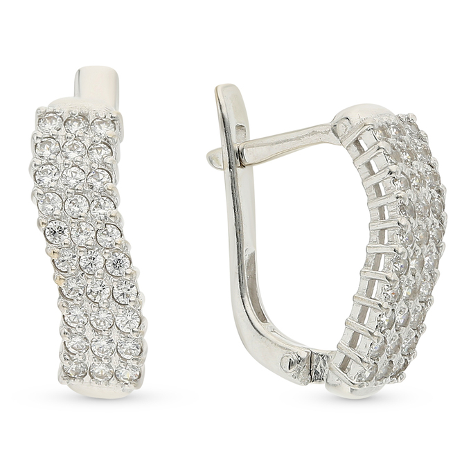 Серьги из золота 585 пробы c фианитами