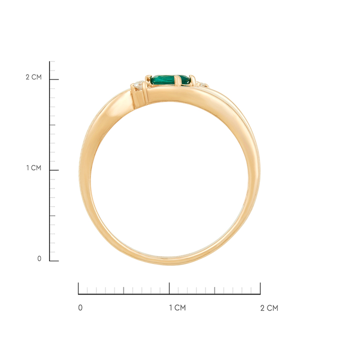 Кольцо из золота 585 пробы c изумрудом и бриллиантами, Л 2010 8220 за 25900