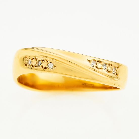 Кольцо из желтого золота 750 пробы c 6 бриллиантами, Л47086399 за 40530