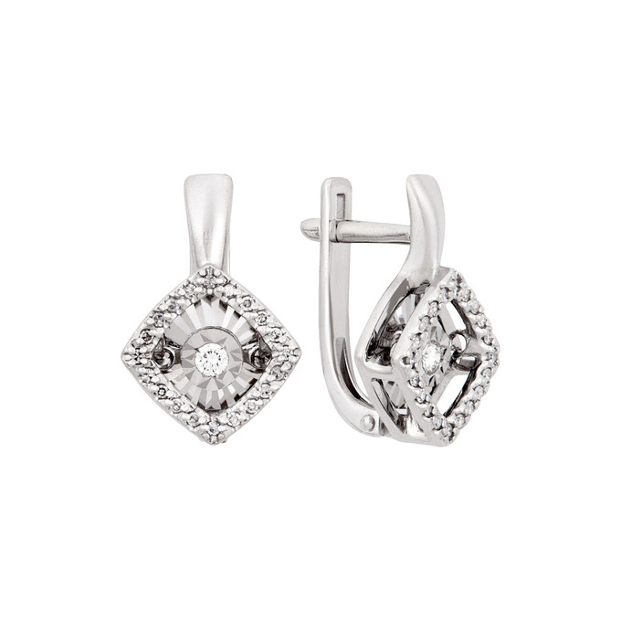 Серьги из золота 585 пробы c бриллиантами, Л 0515 3967 за 38500
