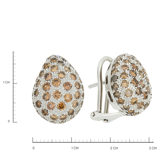 Серьги из золота 750 пробы с бриллиантами, Ц О007 4276 за 240000