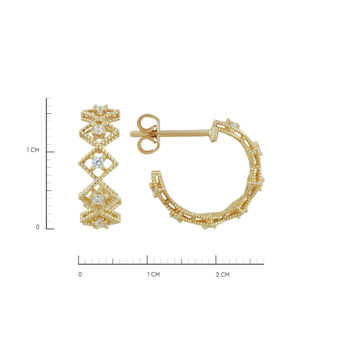 Серьги из золота 585 пробы c фианитами, Ц О007 1520 за 20800