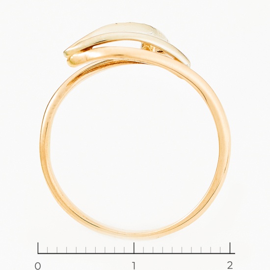 Кольцо из комбинированного золота 585 пробы c фианитами, Л11149610 за 12000