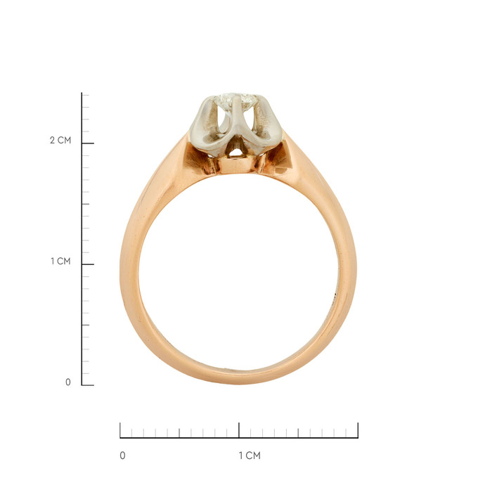 Кольцо из золота 583 пробы c бриллиантом