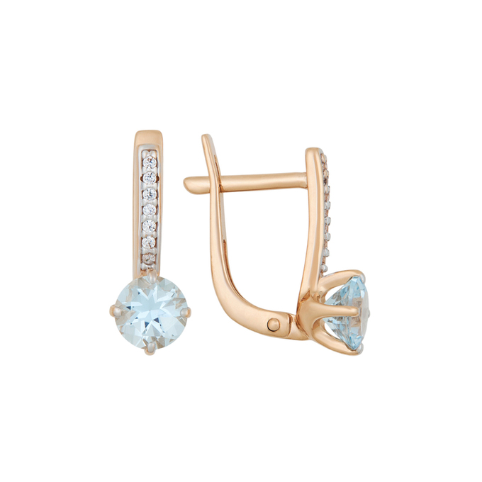 Серьги из золота 585 пробы c топазами и фианитами, К 0000 3131 за 23000