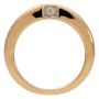 Кольцо обручальное из комбинированного золота 585 пробы c 3 бриллиантами 008958 фото 2