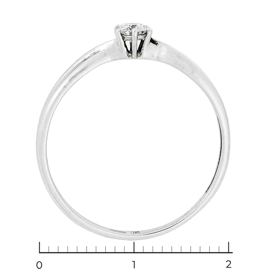 Кольцо из белого золота 585 пробы c 1 бриллиантом, Л57029899 за 9900