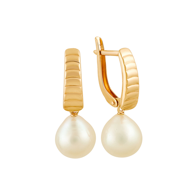 Серьги из золота 585 пробы c культивированным жемчугом, Ц О007 1431 за 48300
