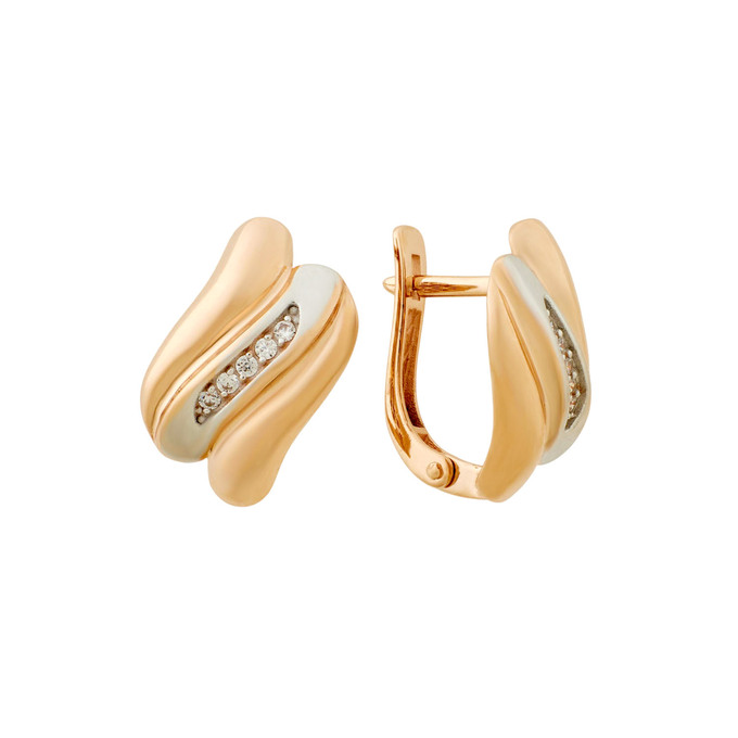 Серьги из золота 585 пробы с фианитами, Ц О007 3779 за 33600